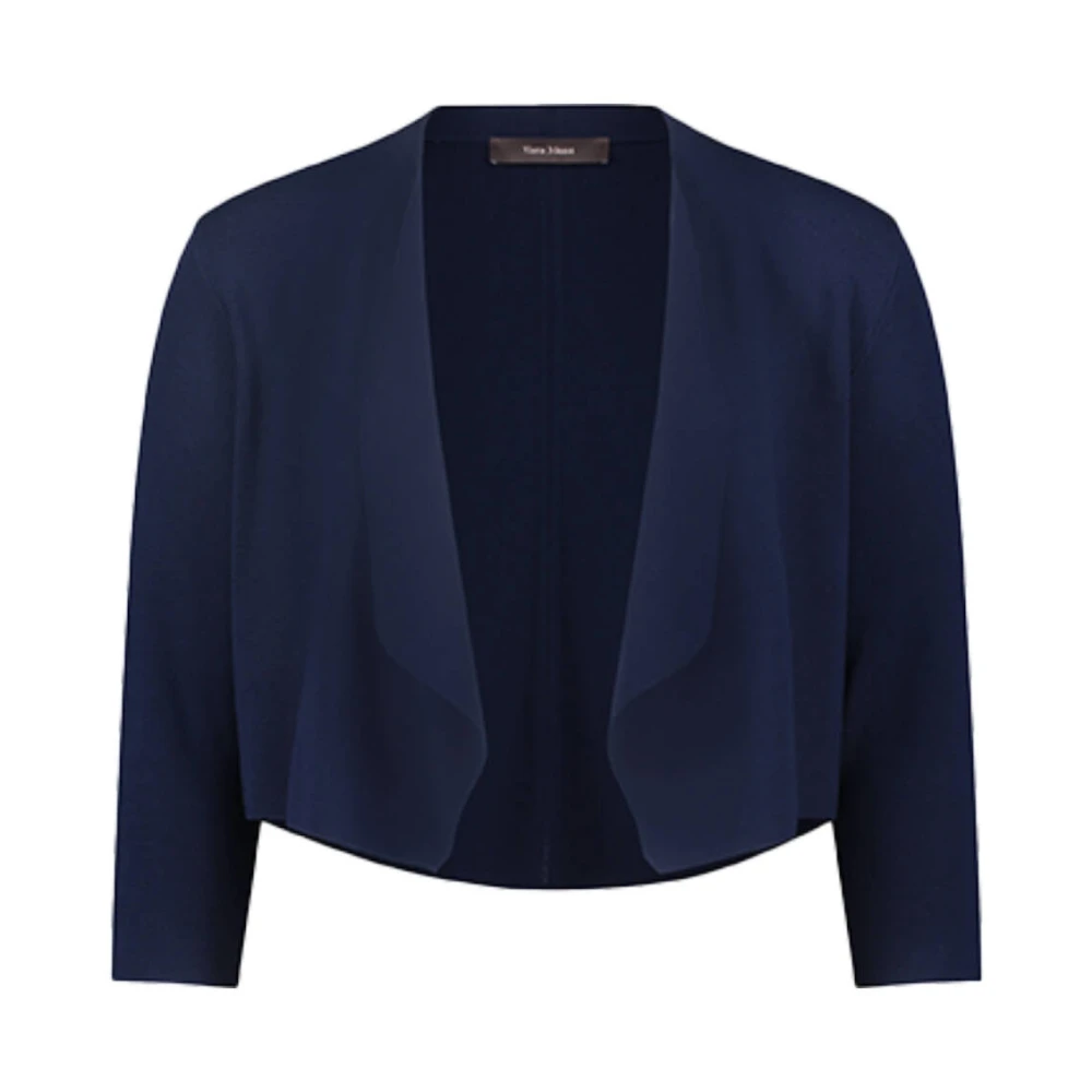 Vera Mont Kortmouw Gebreid Vest Blue Dames