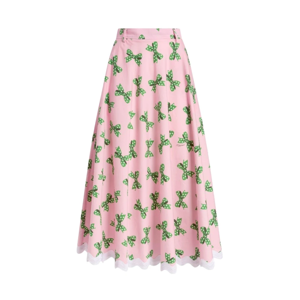 Moschino Multicolor Printed Cotton Poplin Skirt - Female - Midi Skirts - Xs - Skirts
