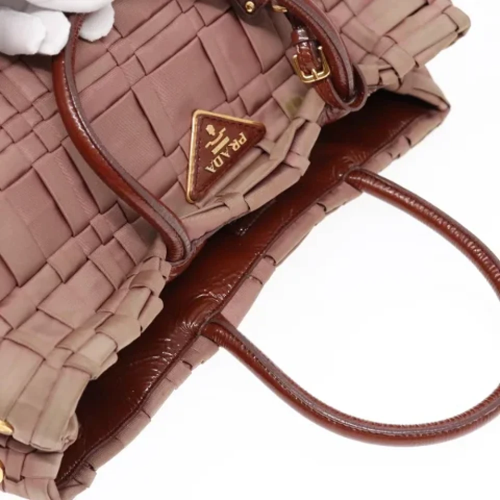 Prada Vintage Pre-owned Nylon handbags Brown Dames