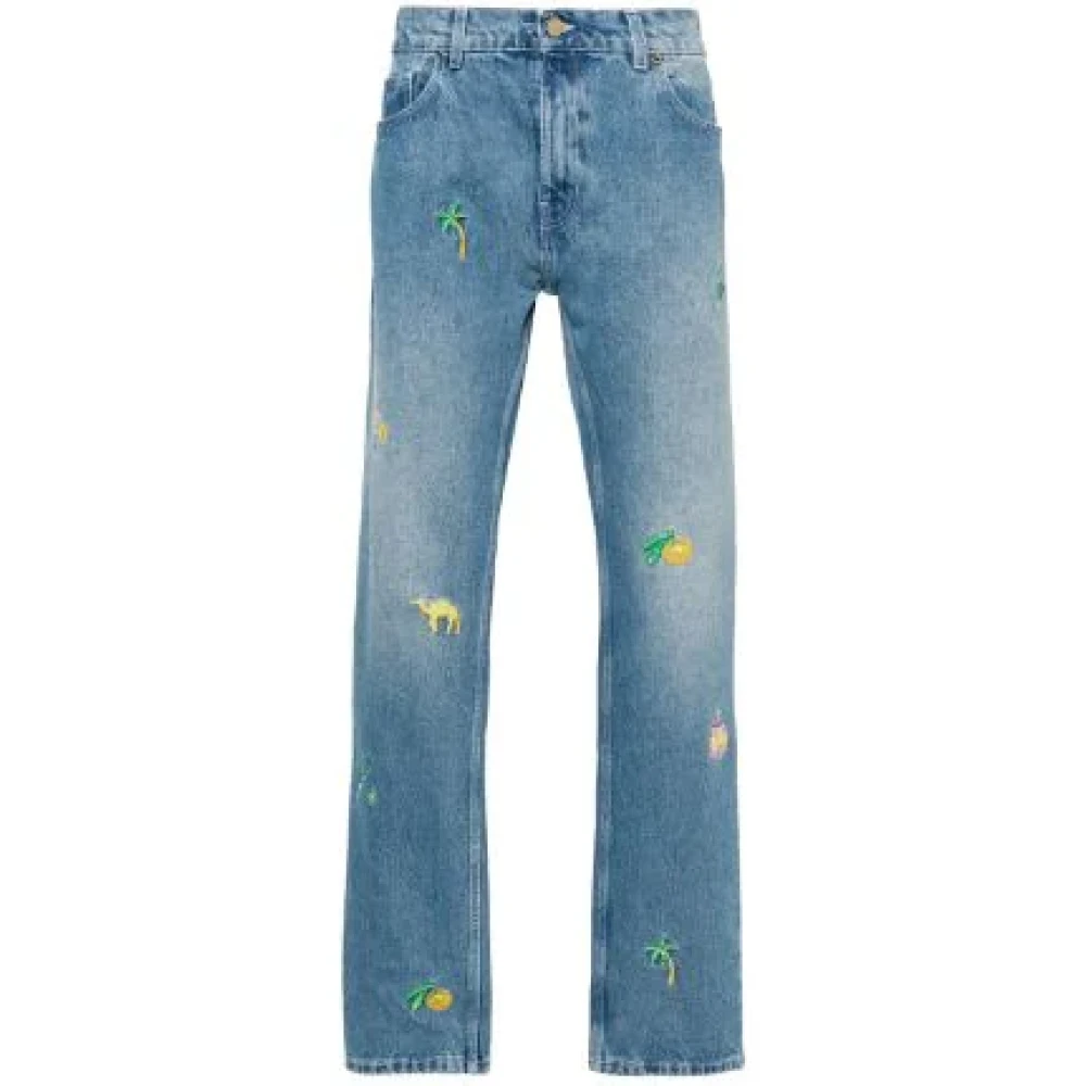 Casablanca Rechte Jeans met Borduurwerk Blue Heren