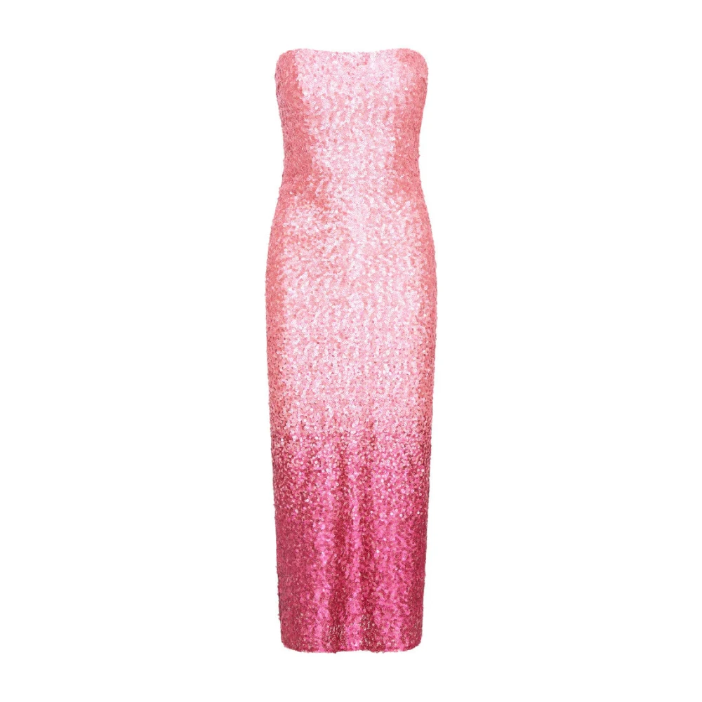 Loveshackfancy Paillet Ombre Midi Feestjurk Pink Dames