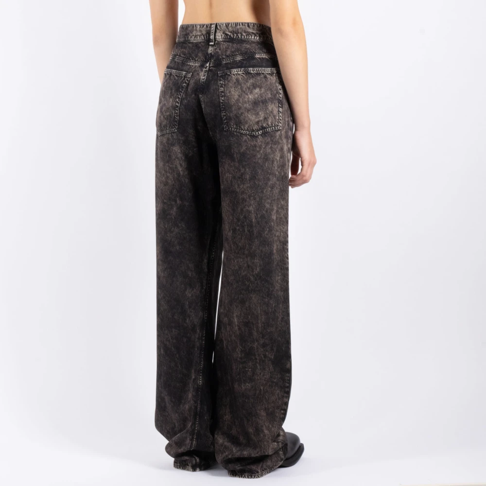Acne Studios Stijlvolle Zwart Beige Broek Black Dames