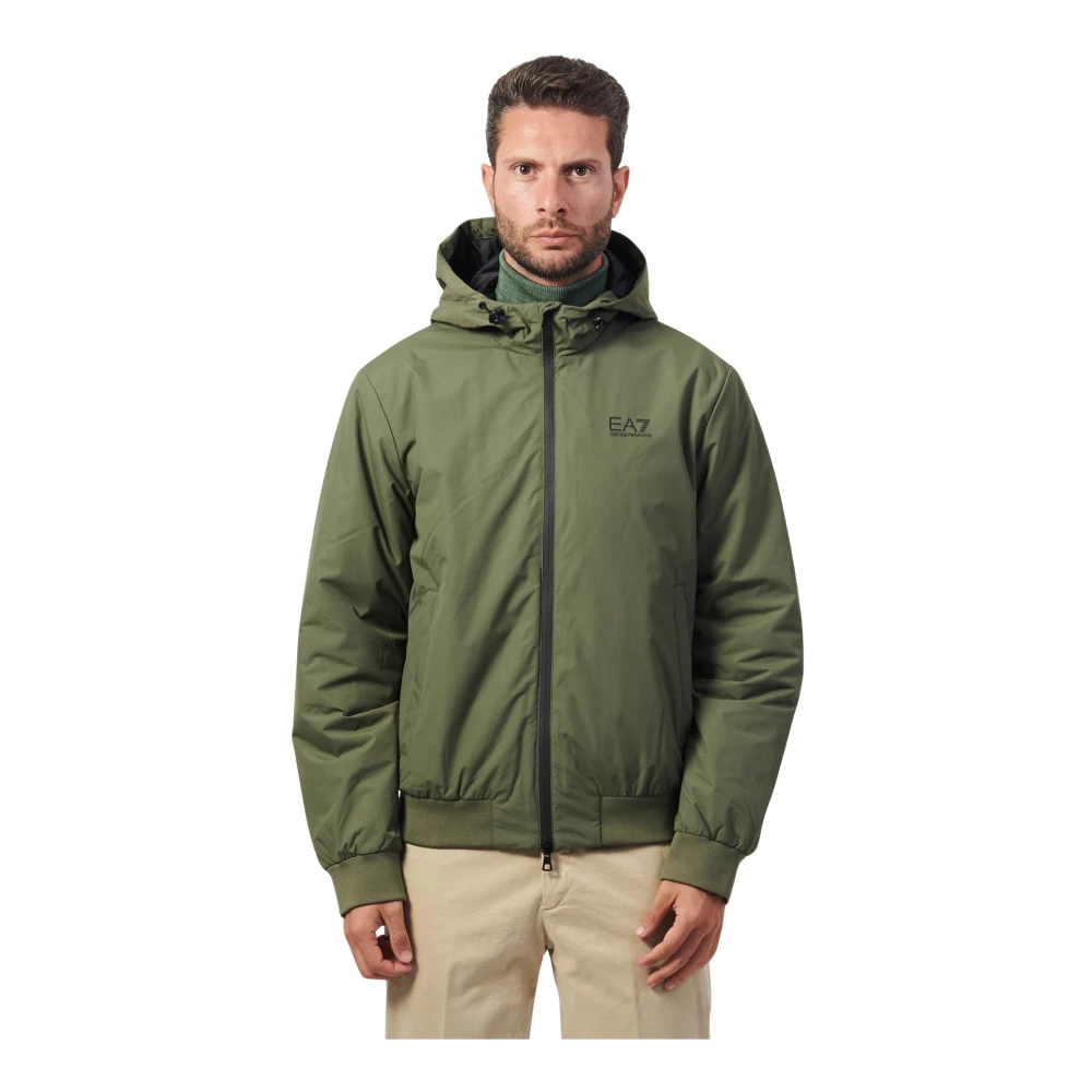 Emporio Armani Groene jassen met lichte vulling en capuchon Green Heren