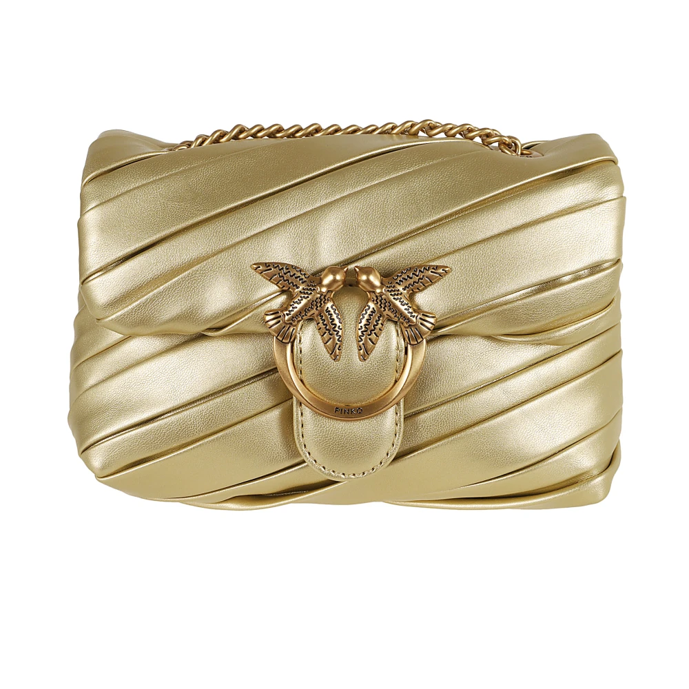 pinko Metallic Cross Body Tassen voor Vrouwen Yellow Dames