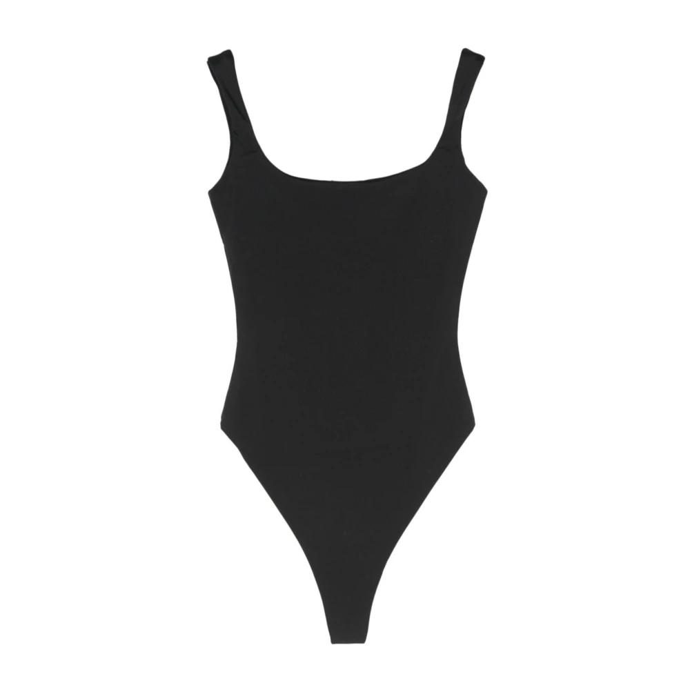 Entire Studios Square Neck Bodysuit - Nylon Spandex Black, Dam