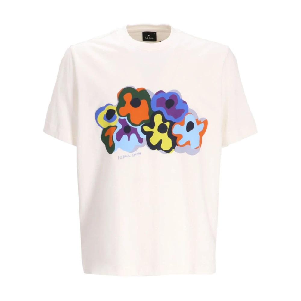 Paul Smith Bloemenprint Ronde Hals T-shirt White Heren