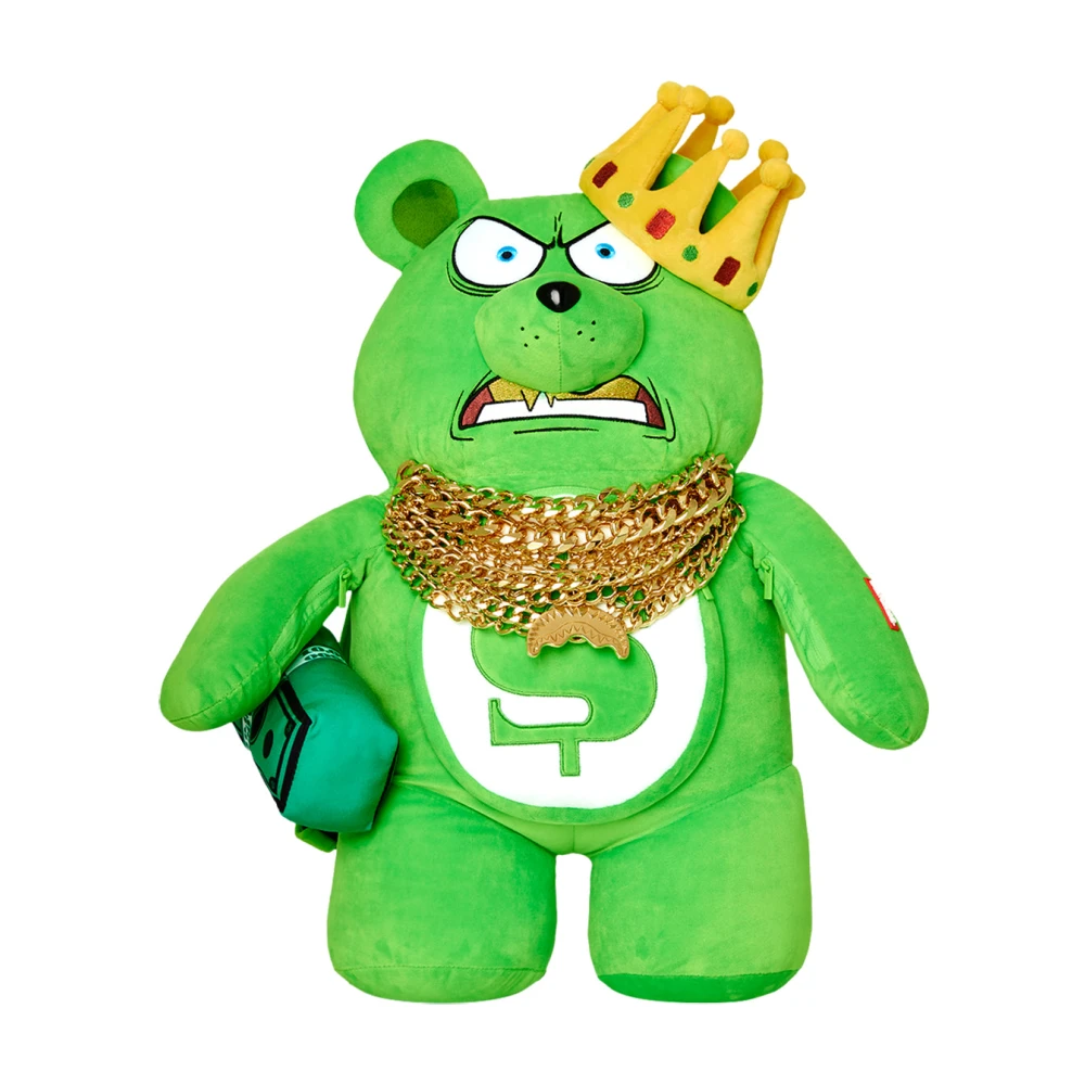 Sprayground Unisex Green Backpacks, One Size, Money Bear Chainz Backpack