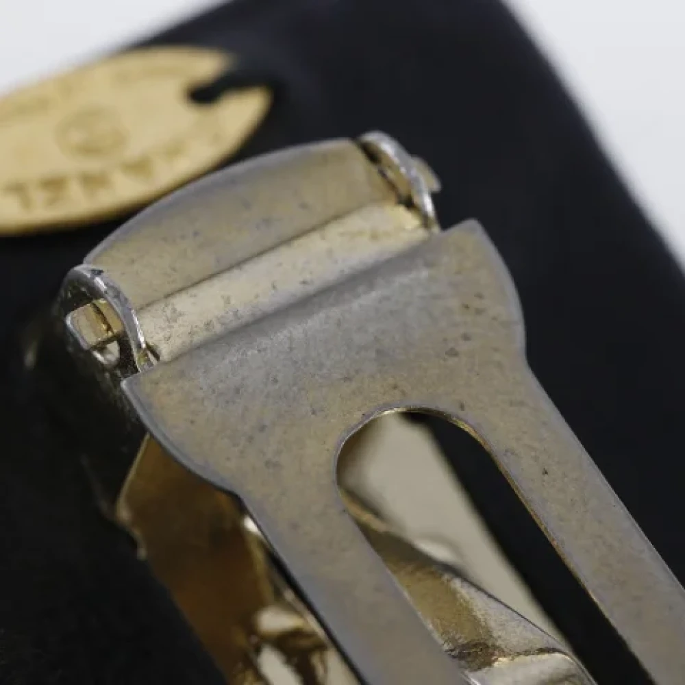 Chanel Vintage Pre-owned Canvas hair-accessories Black Dames