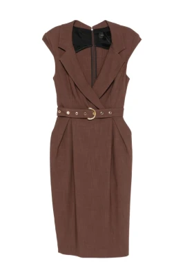 Belted Sleeveless Midi Dress