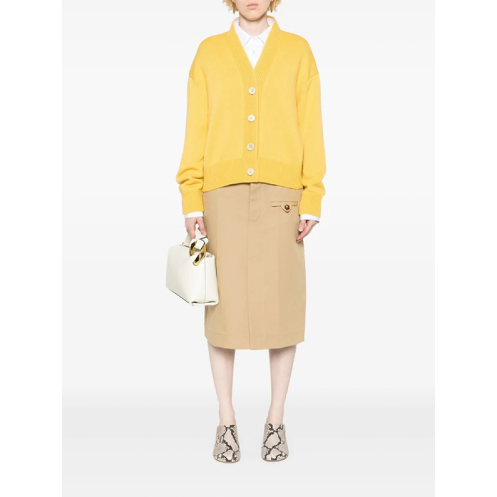 Fabiana Filippi Gele Merino V-Hals Vest Yellow Dames