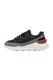 Niebieskie i Szare Sneakersy z Podwyższeniem 5cm