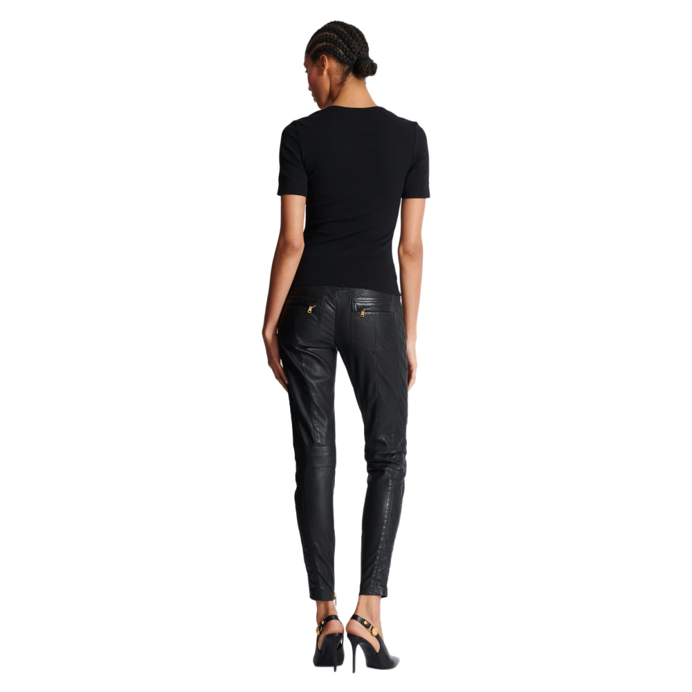 Balmain T-shirt met PB-logo Black Dames