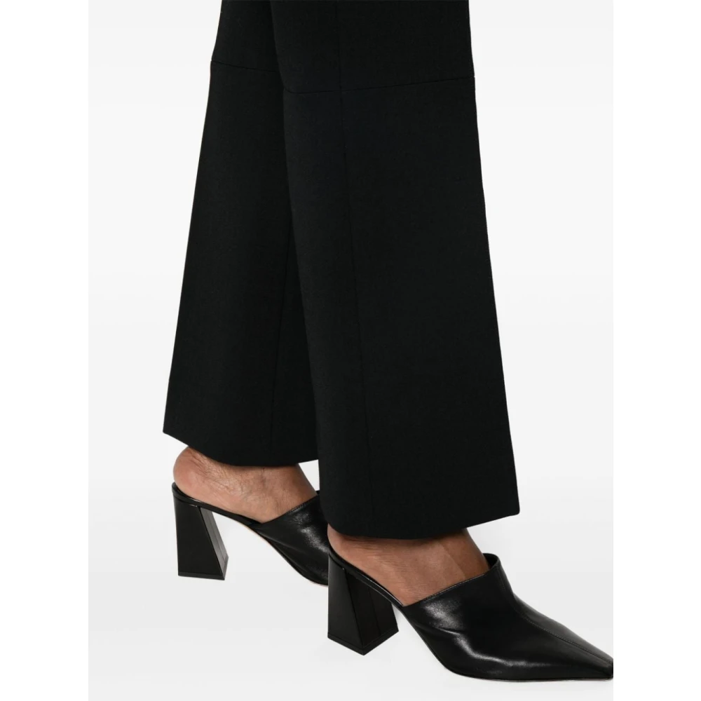 Victoria Beckham Zwarte Flared Broek Stikdetail Black Dames