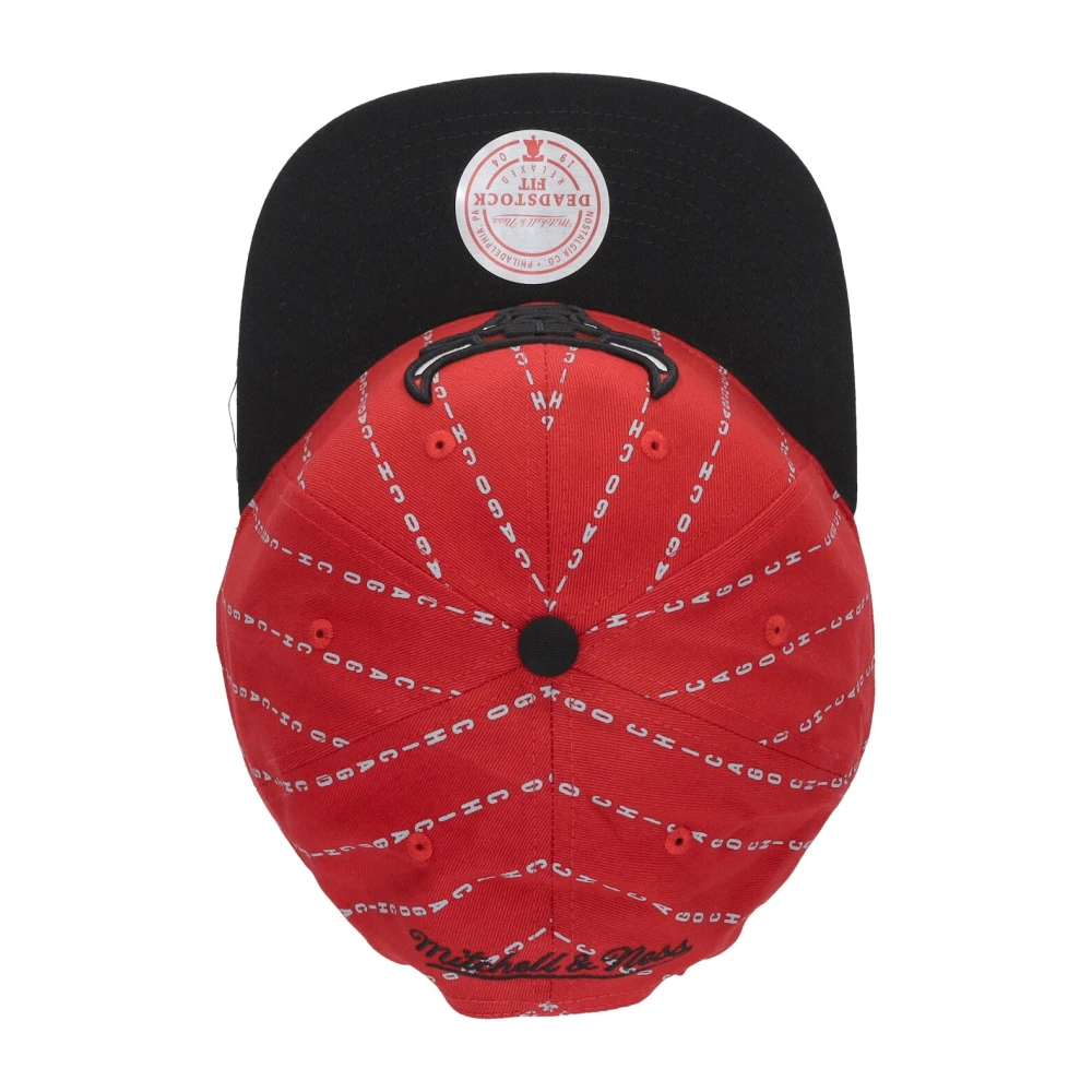 Mitchell & Ness Chicago Bulls Pinstripe Snapback Cap Red Heren