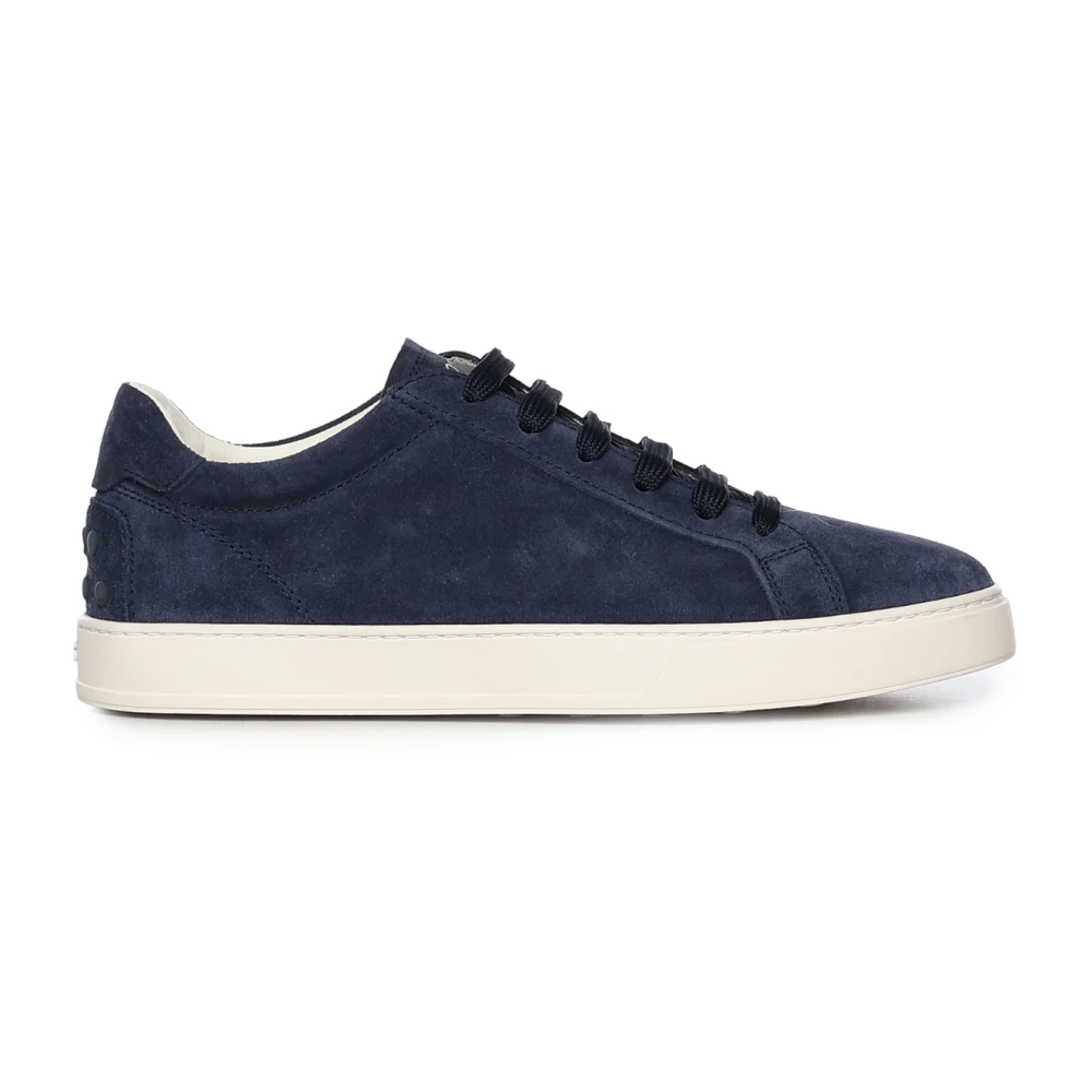 Tod’s Logo-embossed Suede Low-top Sneakers Heren Schoenen Blauw