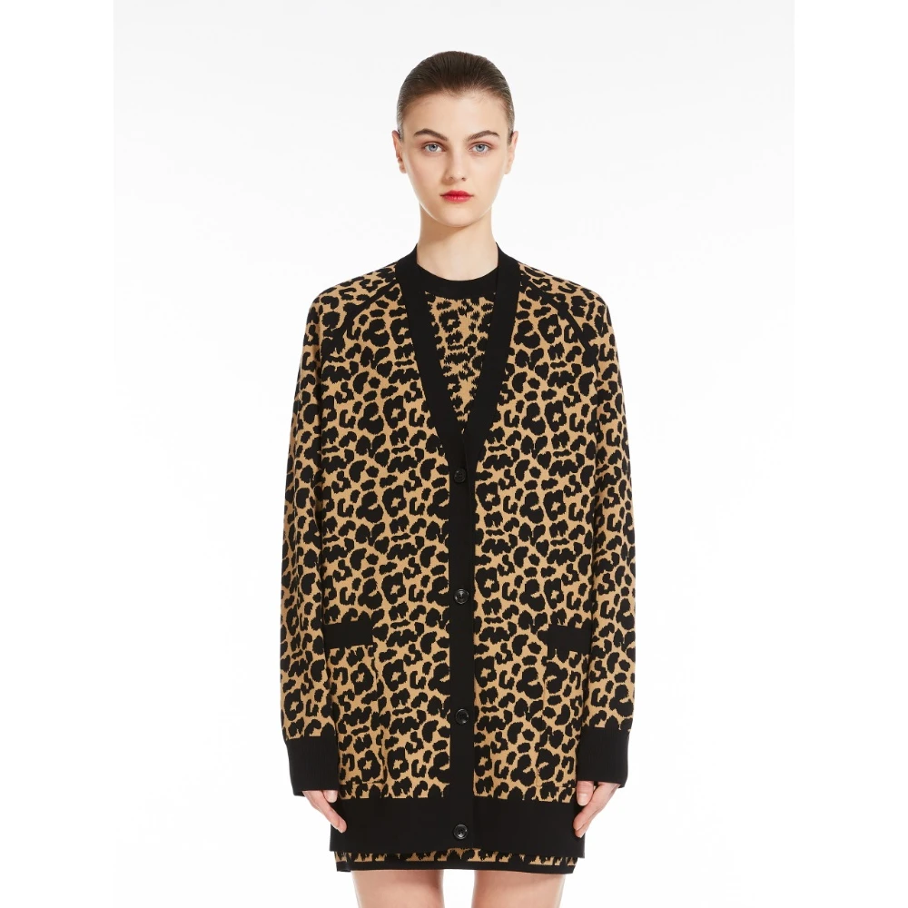 Max Mara Gevlekte Jacquard Vest Brown Dames