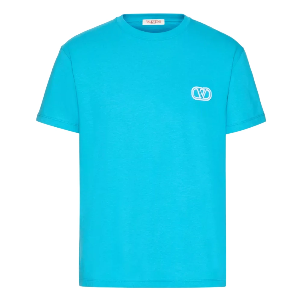 Valentino Garavani Clear Blue VLogo T-shirts en Polos Blue Heren