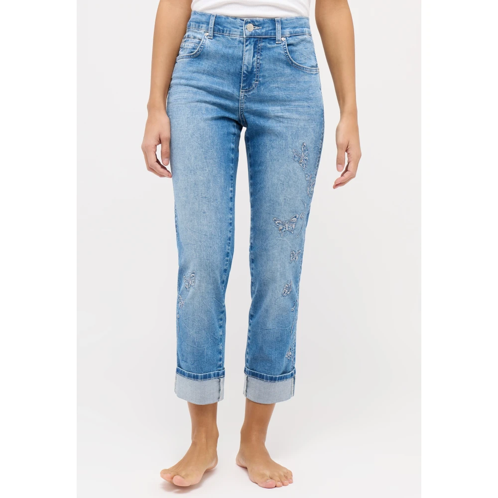 Angels Vlinder Crop Top Blue Dames