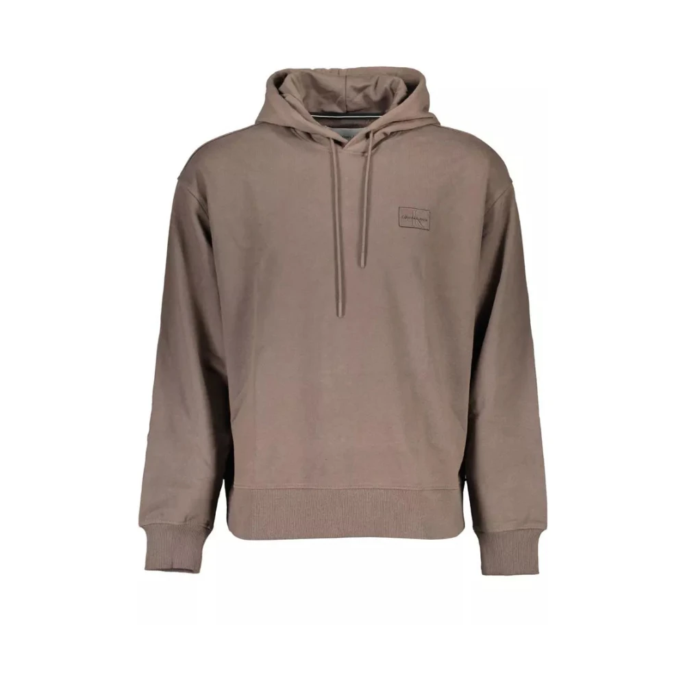 Calvin Klein Men's Brown Hoodies,, Cotton Hooded Jumper 2XL