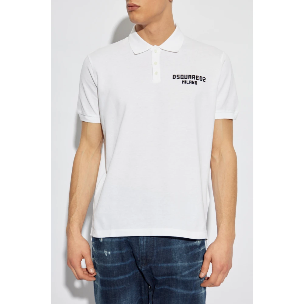 Dsquared2 Polo met logo White Heren