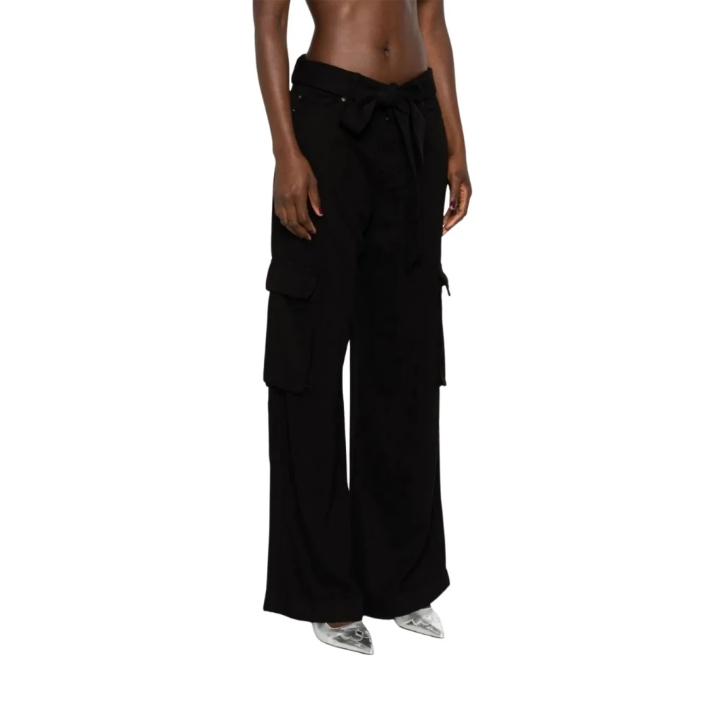 7 For All Mankind Cargo Palazzo Broek Black Dames