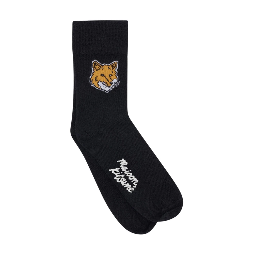 Maison Kitsuné Katoenen Fox Sok Black Unisex