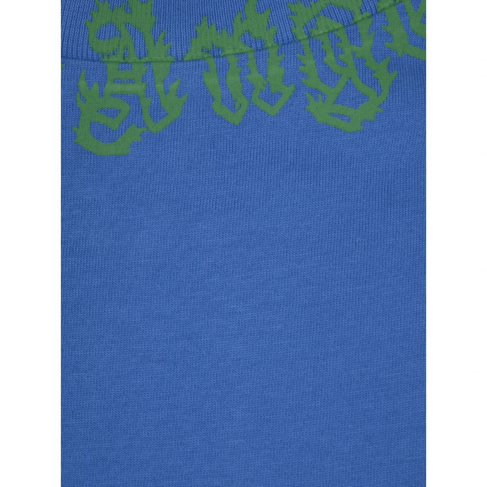 Palm Angels Logo Tee Shirt voor Mannen Blue Heren