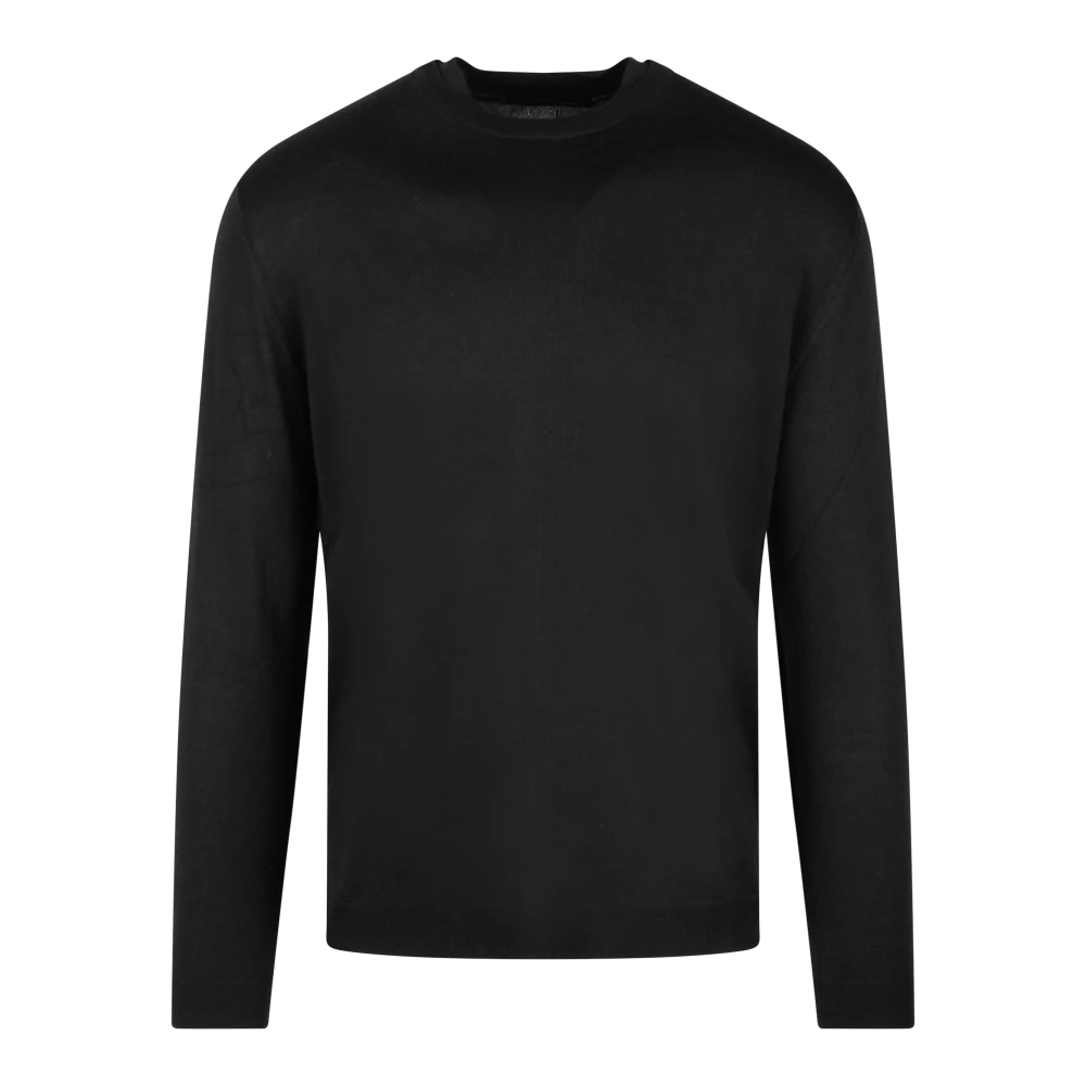 Low Brand Merino Wol Crew Neck Sweater Black Heren