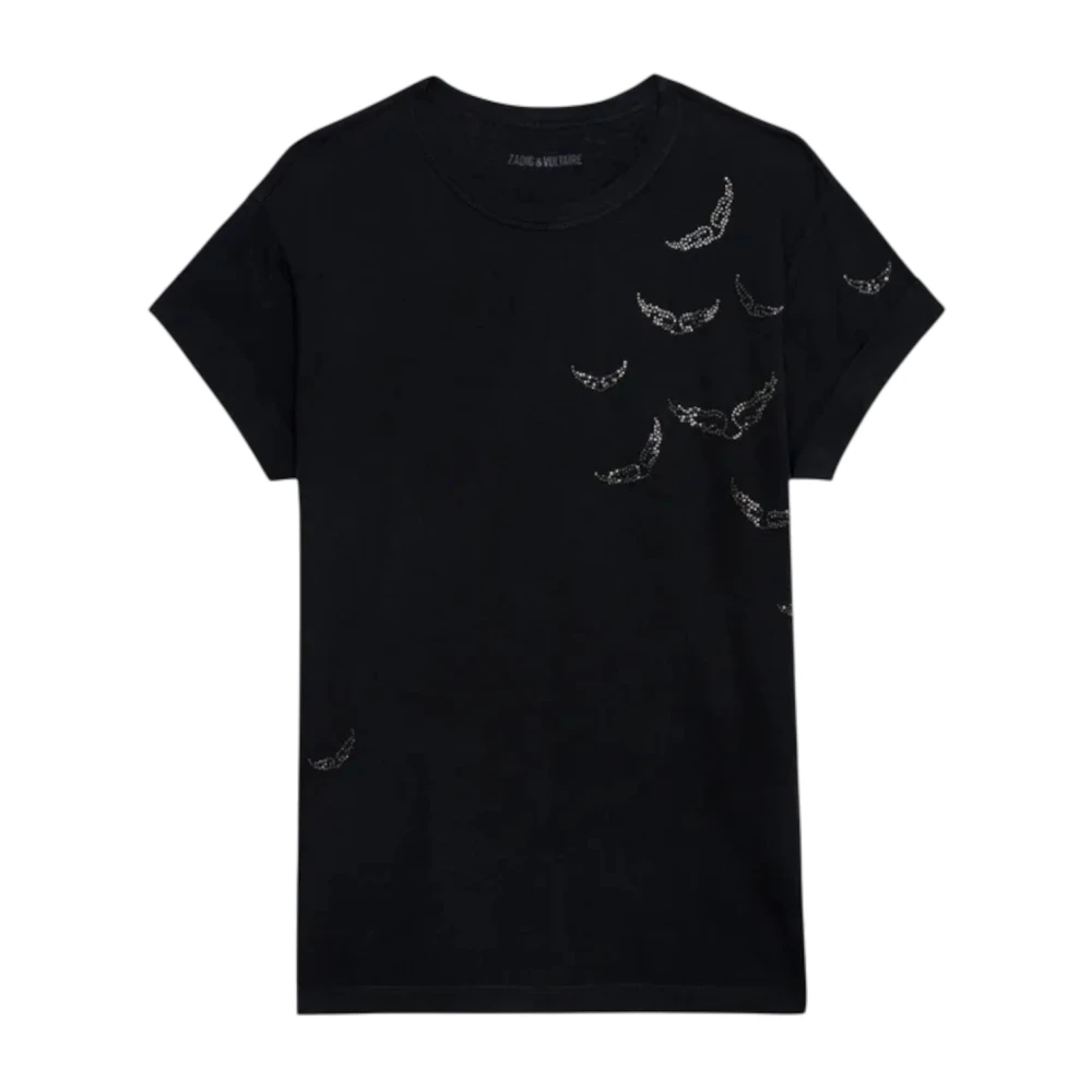 Zadig & Voltaire Blauwe T-shirts en Polos met kenmerkende vleugels Blue Dames