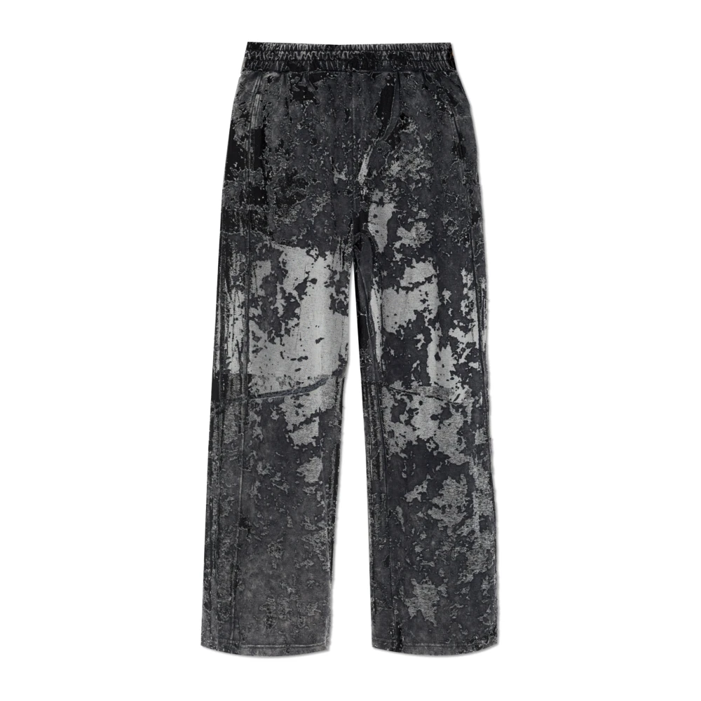 Diesel Wijde Zwarte Broek P-Martis-Show Black Heren