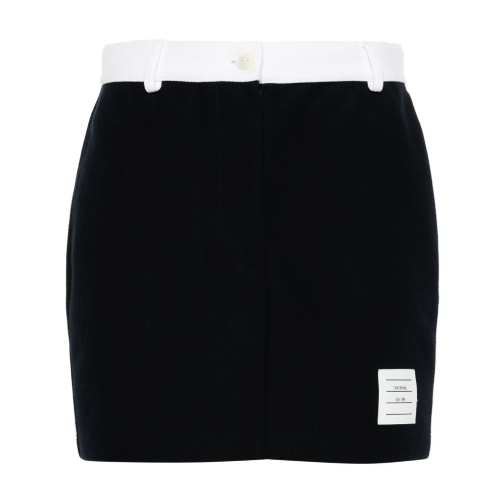 Thom Browne Blauwe Twill Rok Blue Dames