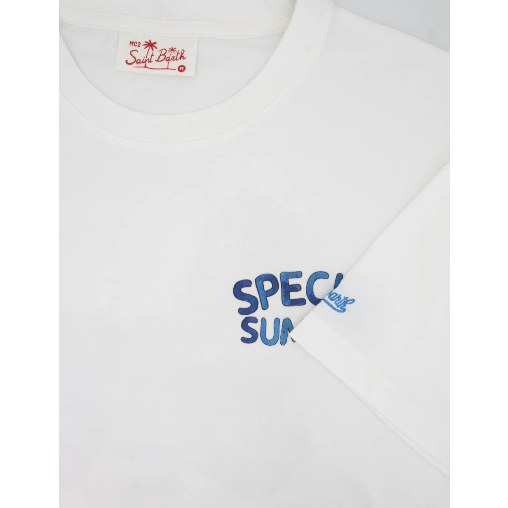 MC2 Saint Barth Zomer Katoenen T-shirt met Geborduurd Logo White Heren