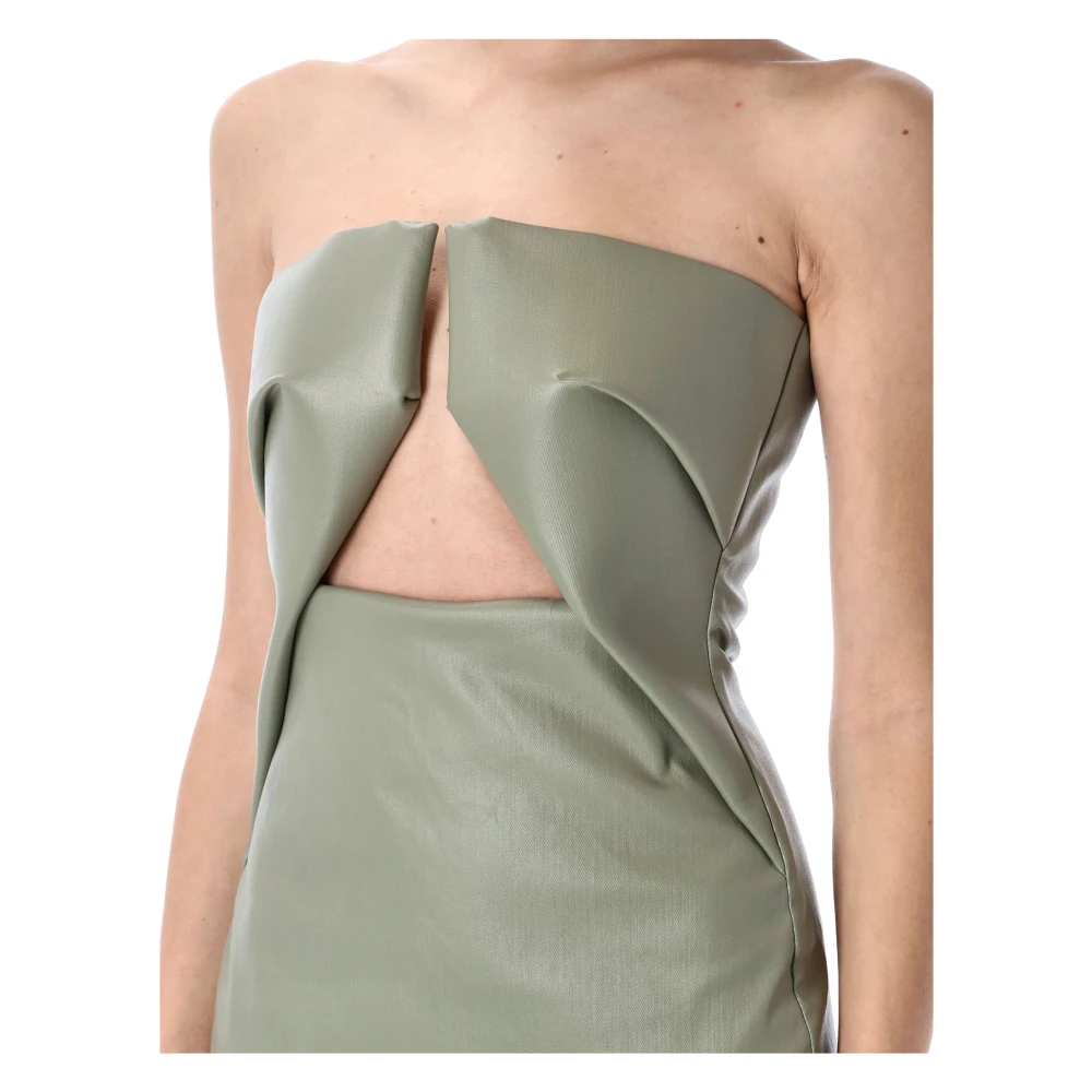 Rick Owens Geometrische Cut-out Strapless Jurk Green Dames