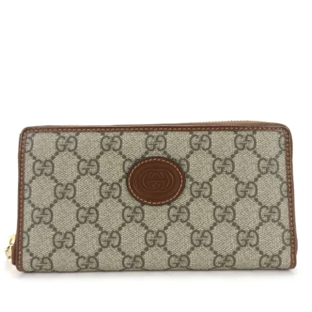 Gucci Vintage Pre-owned Canvas wallets Beige Dames