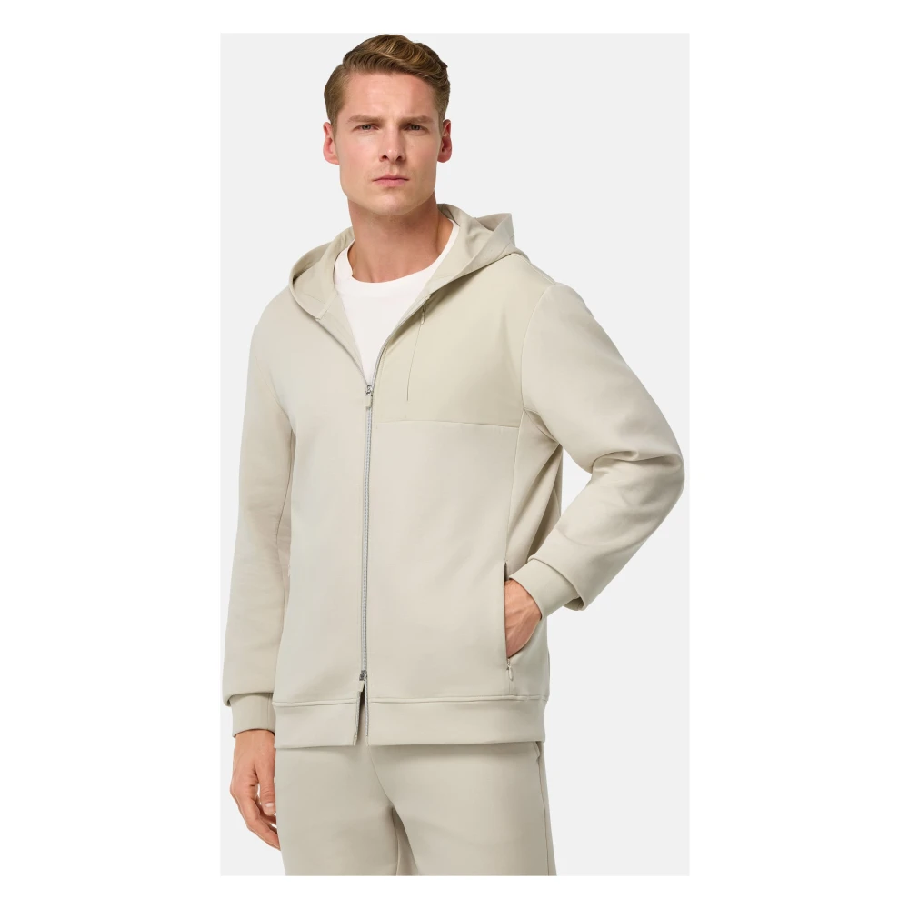 Boggi Milano Full-Zip Hoodie Beige Heren