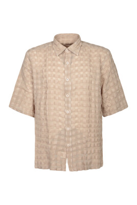 brown-square-print-shirt