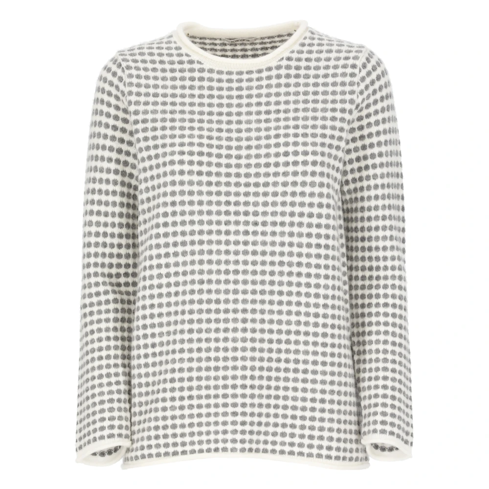 Kangra Kasjmierwol Sweater Ronde Hals Lange Mouwen Gray Dames