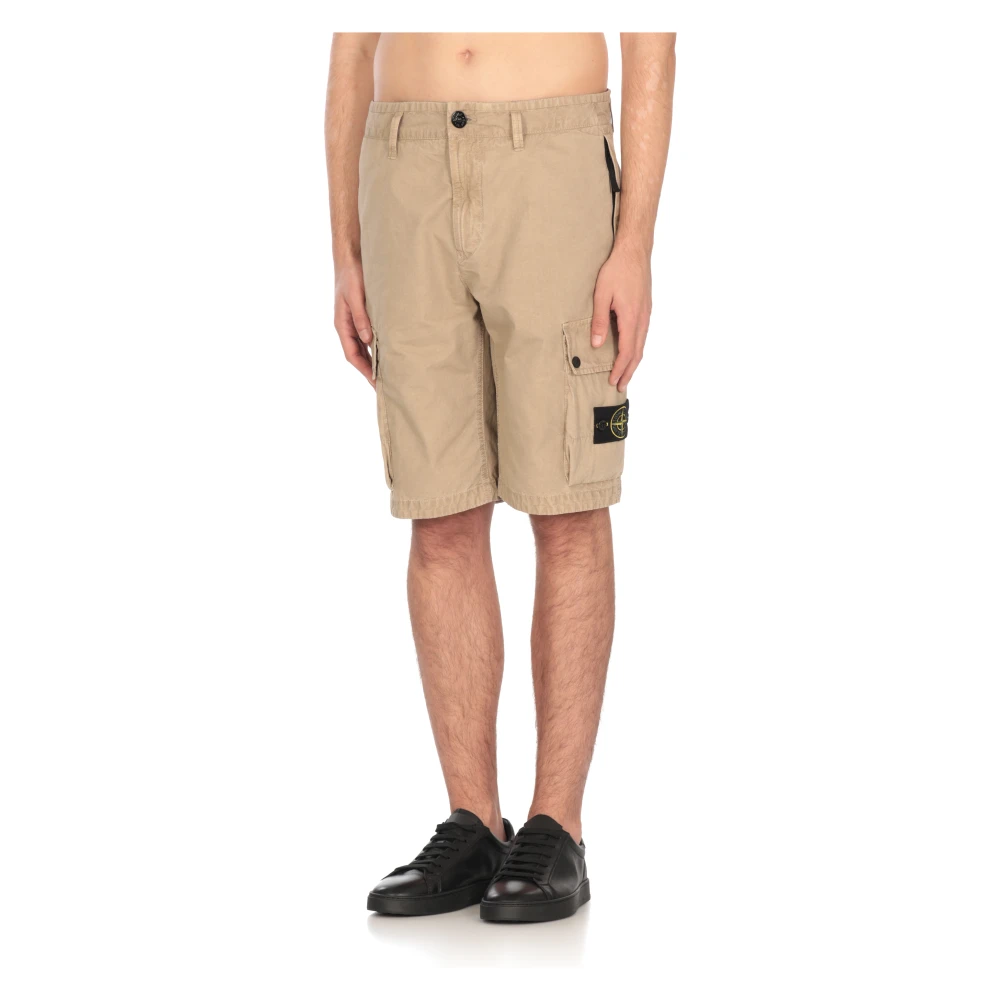 Stone Island Beige Bermuda Shorts met Zakken Beige Heren