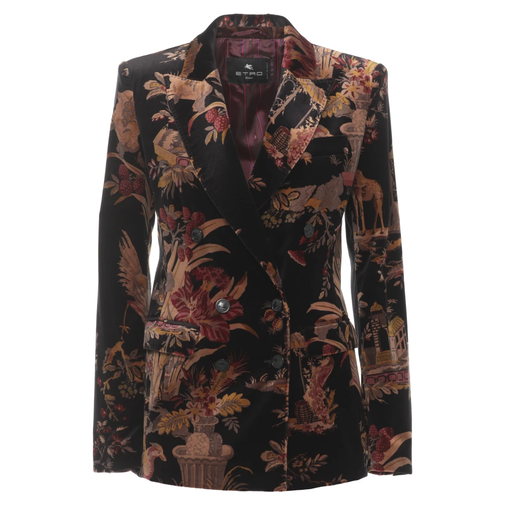 Etro Femme Noir - Blazer En Velours Double Boutonnage - Vestes - Taille: 36 Fr