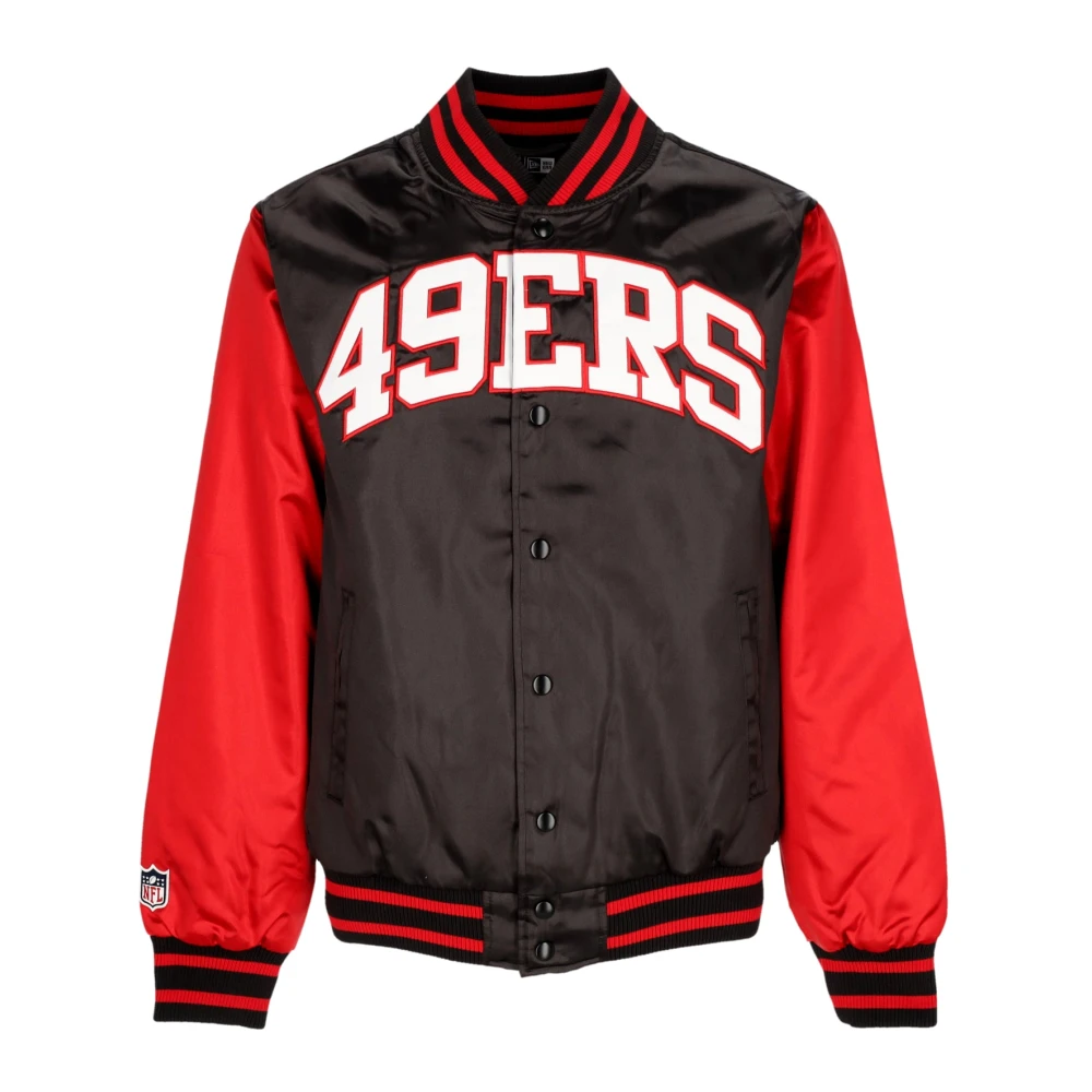 New Era Black Nfl Satin Bomber Jacket San Francisco 49Ers - Male - Bomber Jackets - S - Jackets