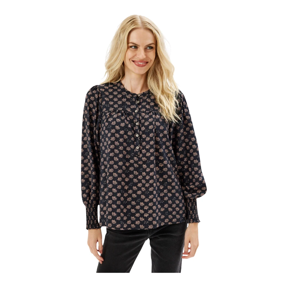 IN Front Rozenhout Blouse met Pofmouwen Multicolor Dames