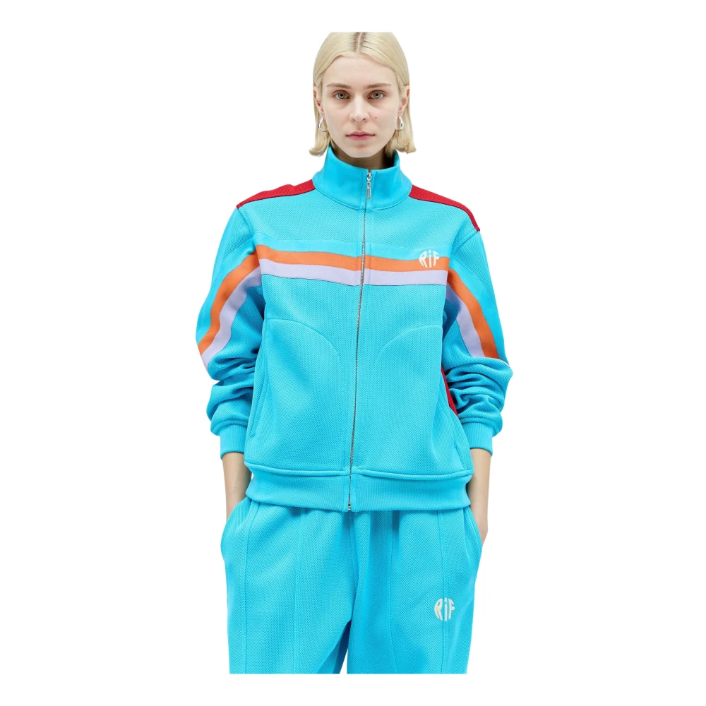 Reward If Found Geborduurd Track Jacket Blue Dames
