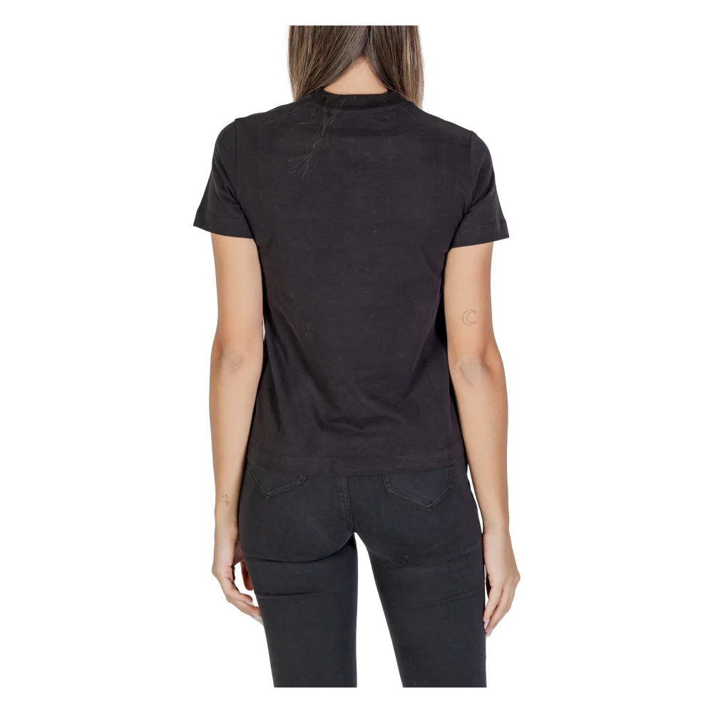 Calvin Klein Jeans Zwart Print Ronde Hals T-Shirt Vrouwen Black Dames