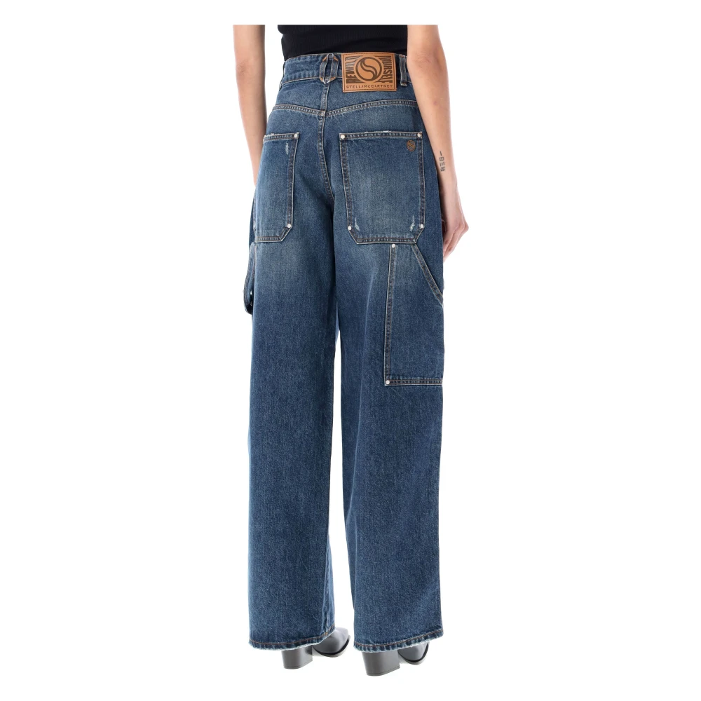 Stella Mccartney Donkerblauwe Vintage Cargo Denim Jeans Blue Dames
