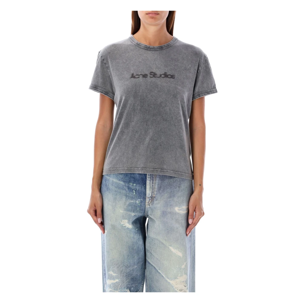 Acne Studios Faded Gray Etza Blurred T-Shirt Gray Dames