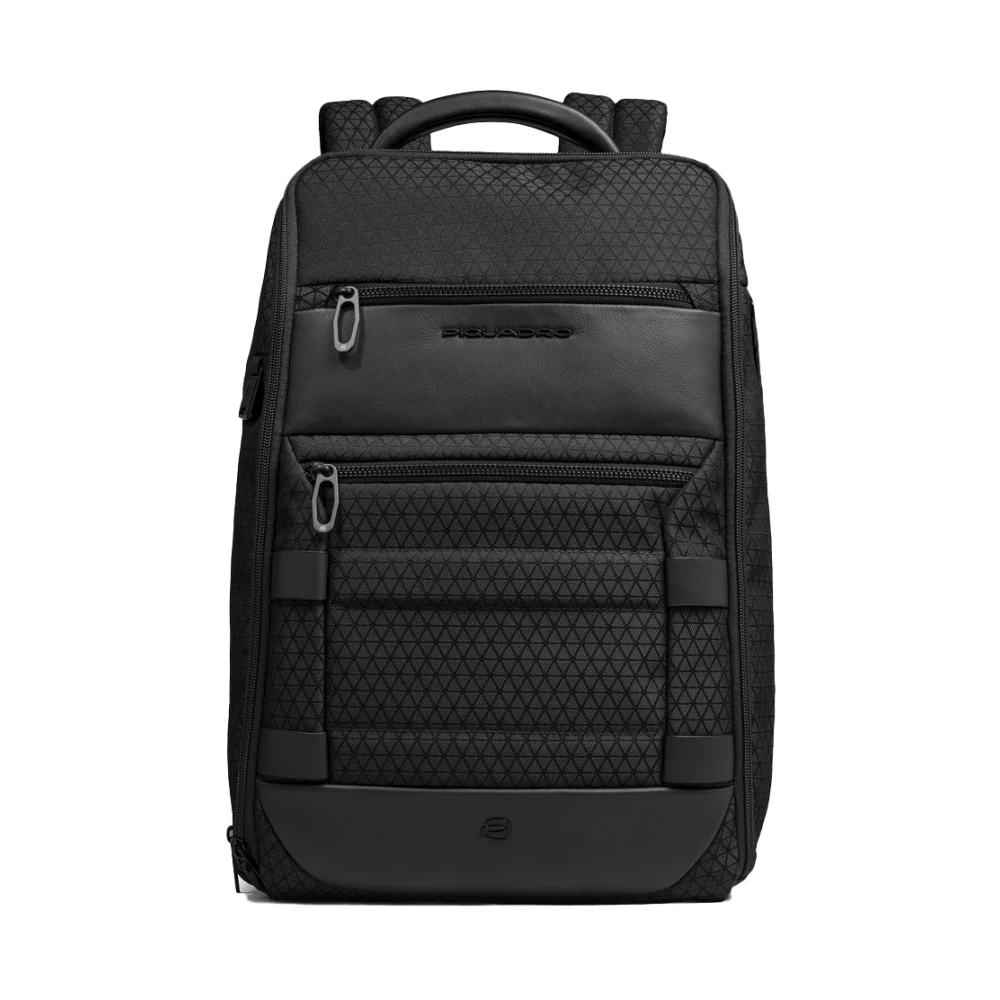 Piquadro Mannelijk Zwart Tassen Heren, One Size, Leer, W139 Travel Rugzak