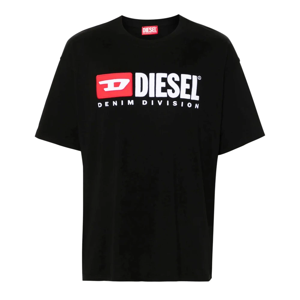 Diesel Herr Svart Toppar Xl, Bomull, T-Boxt-Div Relaxed Fit Tee