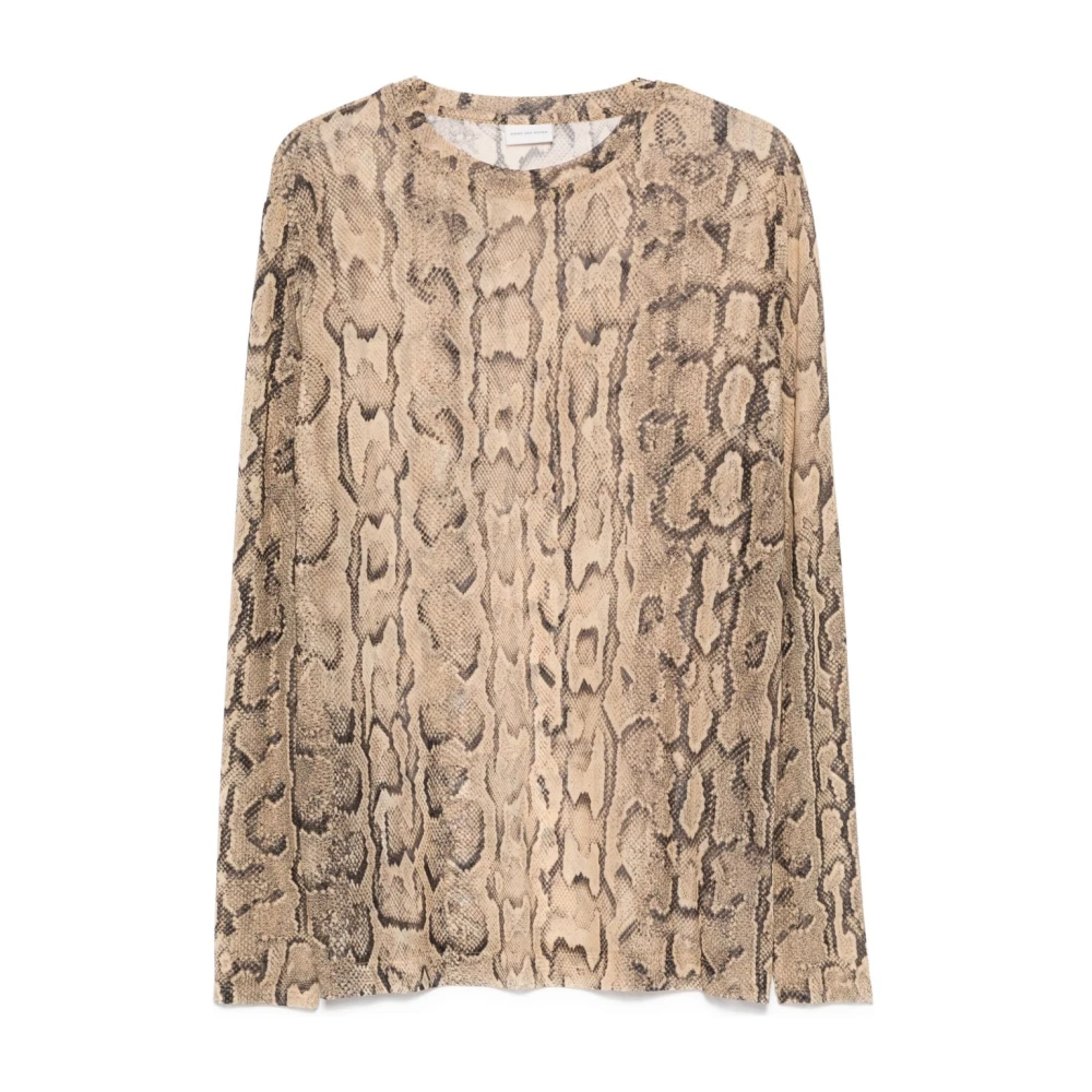 Dries Van Noten Beige Crew Neck Longsleeve Shirt Beige Heren
