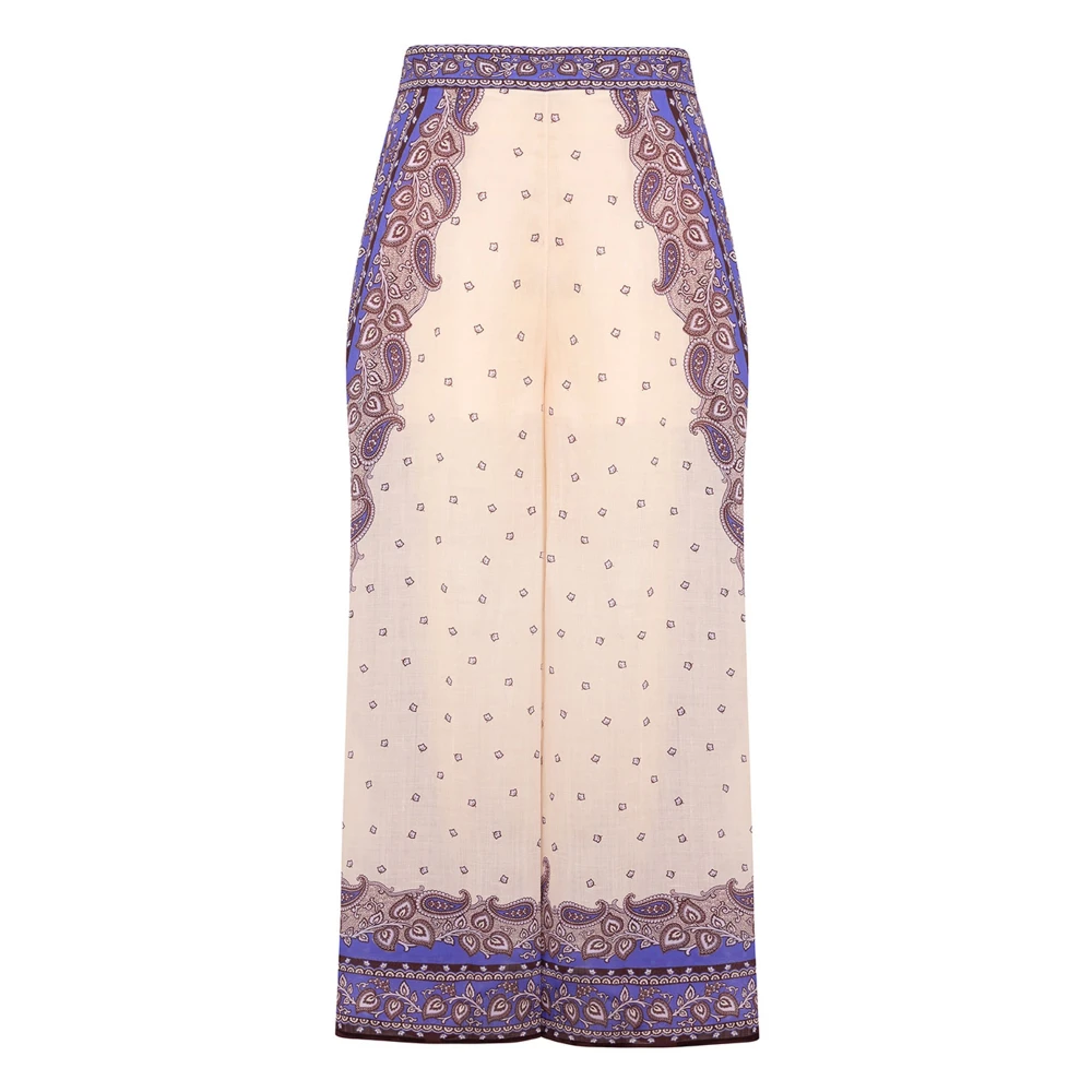 Zimmermann Womens Multicolor Wide Trousers Stylish Trousers Extra Small | Miinto