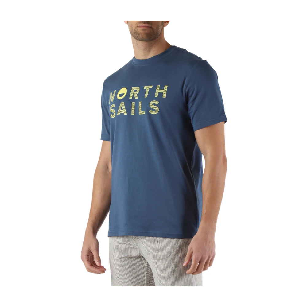 North Sails Katoenen Logo T-shirt Blue Heren